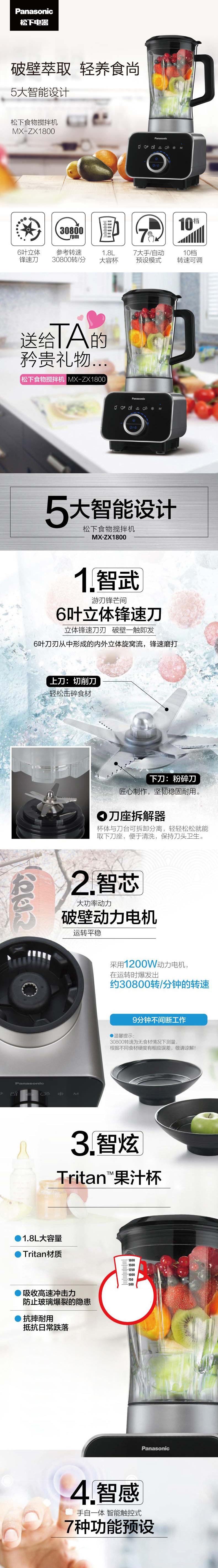 松下破壁料理机MX-ZX1800