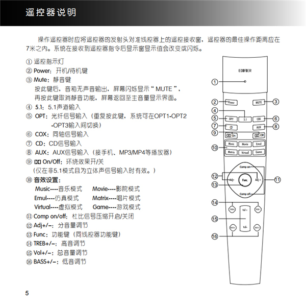 漫步者x6说明书图片