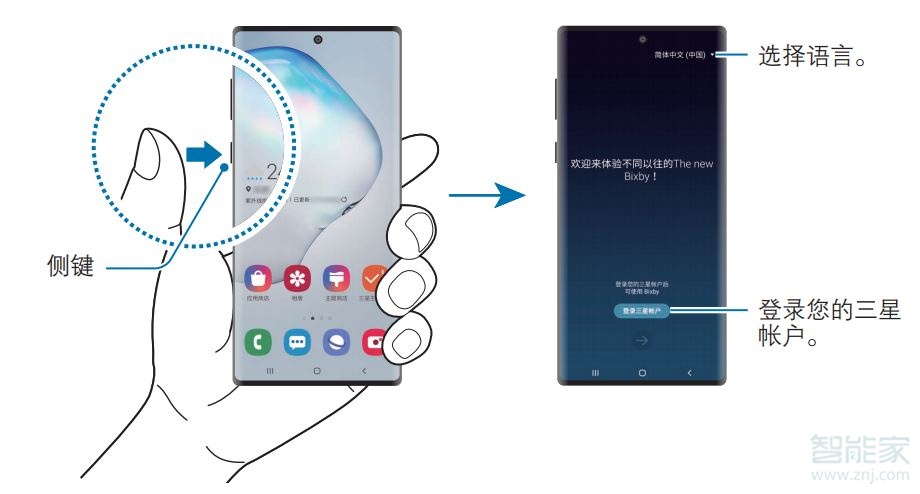 三星note10怎么唤醒语音助手bixby