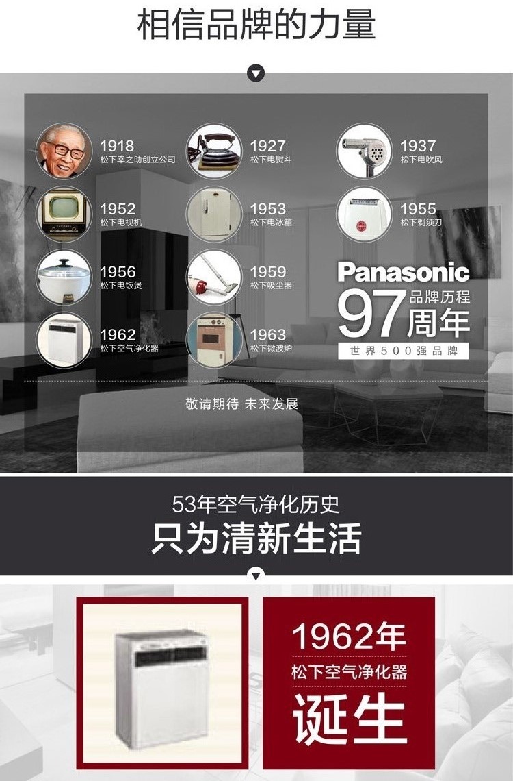 松下（Panasonic）加湿型家用空气净化器 F-VXG70C-N 除甲醛过敏原二手烟除雾霾PM2.5 节能导航离子杀菌-京东