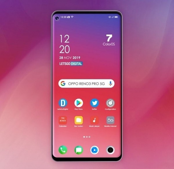 çä¼¼OPPO Reno 3 PRO 5Gææºæ¸²æå¾ï¼å¾çæ¥æºLETSGO DIGITALï¼