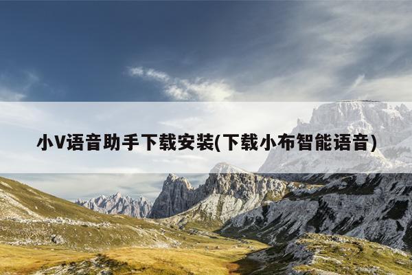 小V语音助手下载安装(下载小布智能语音)