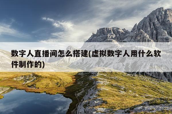 数字人直播间怎么搭建(虚拟数字人用什么软件制作的)