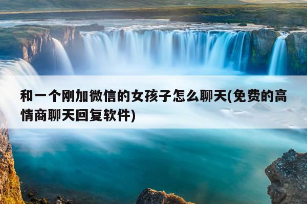和一个刚加微信的女孩子怎么聊天(免费的高情商聊天回复软件)