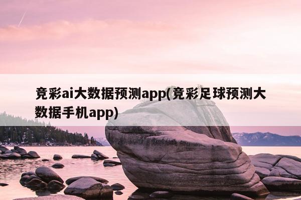 竞彩ai大数据预测app(竞彩足球预测大数据手机app)