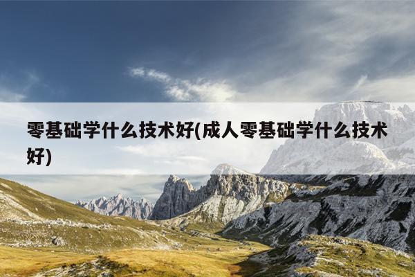 零基础学什么技术好(成人零基础学什么技术好)