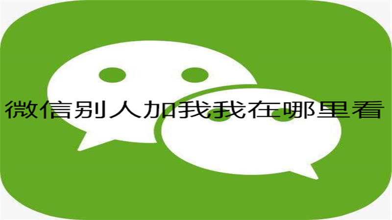 微信别人加我我在哪里看