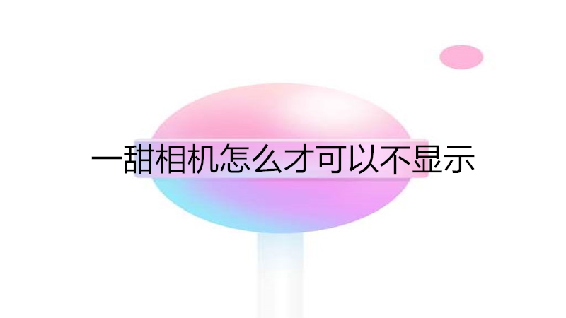 一甜相机怎么才可以不显示