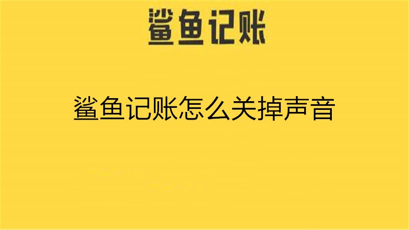 鲨鱼记账怎么关掉声音