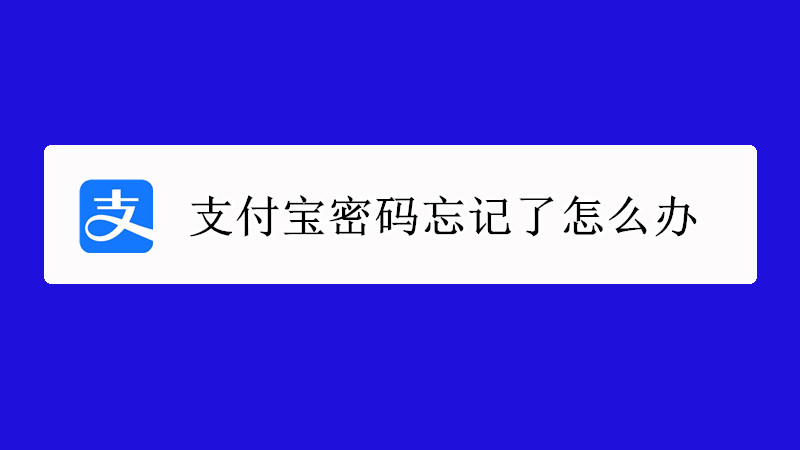 支付宝密码忘记了怎么办