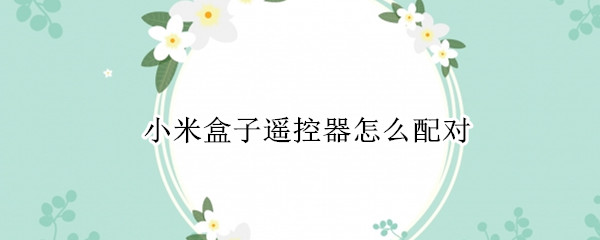 小米盒子遥控器怎么配对