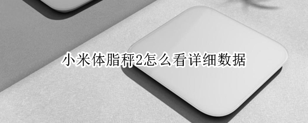 小米体脂秤2怎么看详细数据