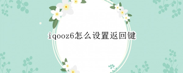 iqooz6怎么设置返回键