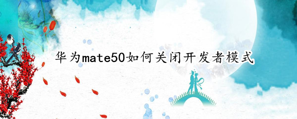 华为mate50如何关闭开发者模式