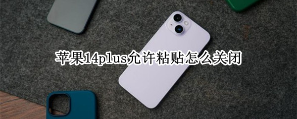 苹果14plus允许粘贴怎么关闭