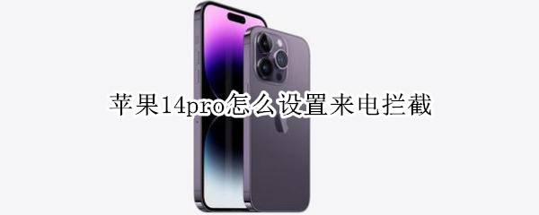 苹果14pro怎么设置来电拦截