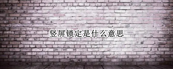 竖屏锁定是什么意思