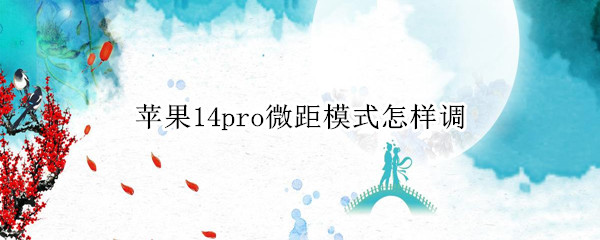 苹果14pro微距模式怎样调