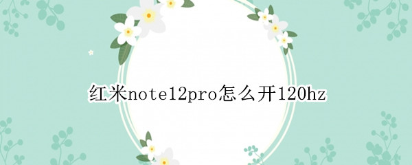 红米note12pro怎么开120hz