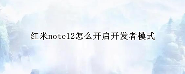 红米note12怎么开启开发者模式
