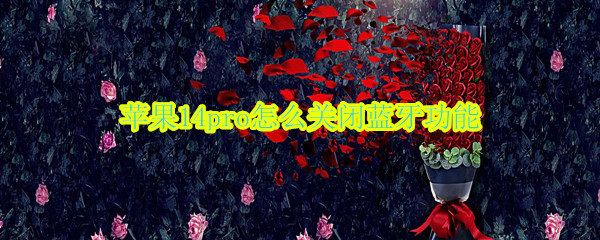 苹果14pro怎么关闭蓝牙功能