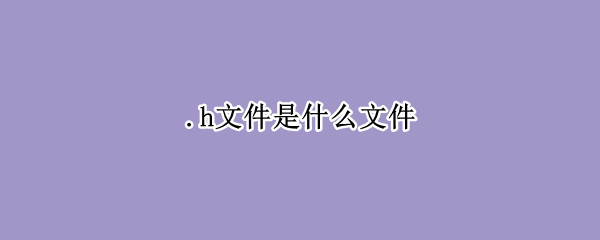 .h文件是什么文件
