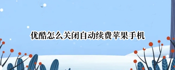 优酷怎么关闭自动续费苹果手机