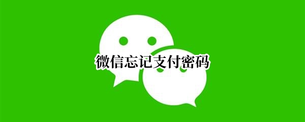 微信忘记支付密码
