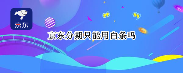 京东分期只能用白条吗