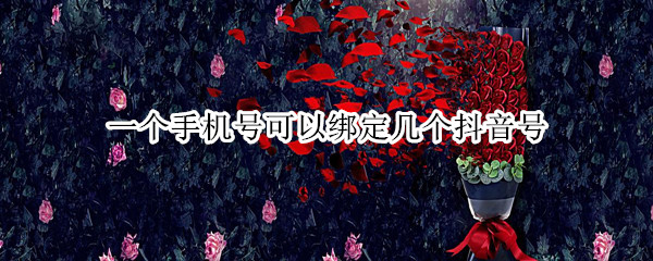 一个手机号可以绑定几个抖音号