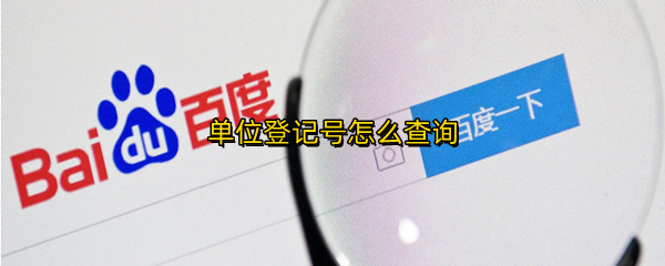 单位登记号怎么查询