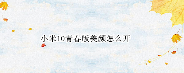 小米10青春版美颜怎么开