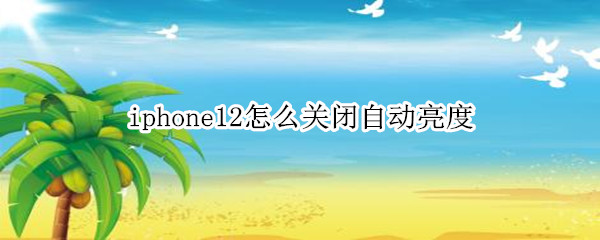 iphone12怎么关闭自动亮度