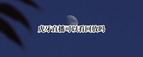 虎牙直播可以看回放吗