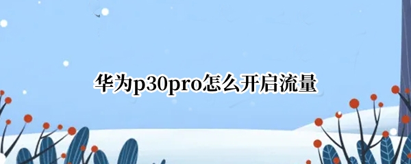 华为p30pro怎么开启流量