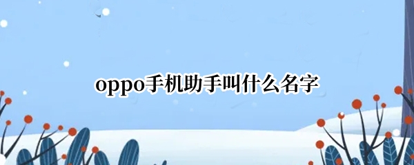 oppo手机助手叫什么名字